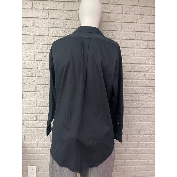 Dockers Men Black Micro-Fiber Blend Long Sleeve Button-Up Shirt Size L 16-16 1/2 - Picture 4 of 10